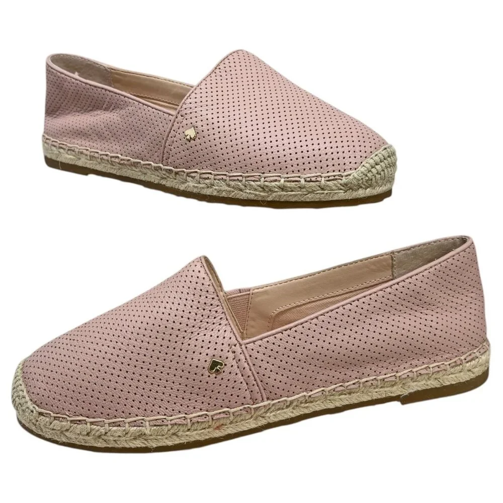 kate Spade‎ NY Gianna Pink Perforated Leather Espadrille NWOB